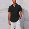 Men's Button Down Shirts Short Sleeve Casual Summer Beach Shirts Vacation Wedding Shirts