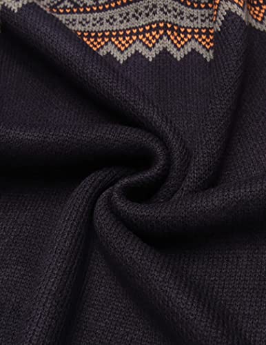 Men's Quarter Zip Pullover Sweater Casual Zip Up Polo Sweater Knit