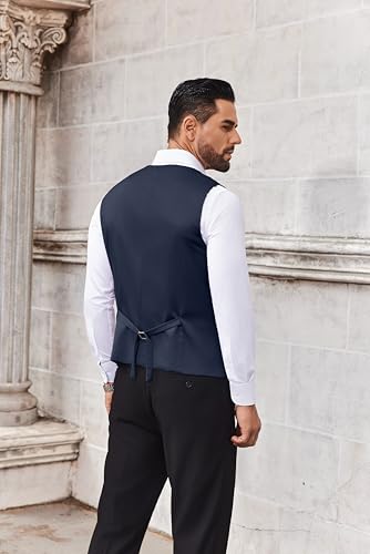 Men's Business Suit Vests Slim Fit Formal Dress Waistcoat Groomsman Vest For Wedding
