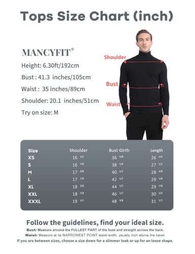 Men's Thermal Tops Turtleneck Shirt Fleece Lined Undershirt Long Sleeve Base Layer Pullover Black Small