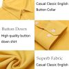 Men's Casual Button Down Shirt Long Sleeve Linen Chambray Shirt