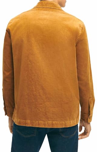 Men's Medium Wale Corduroy Shirt Jacket, Brown, Small