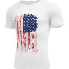 Men's Short Sleeve Loose fit Basic T-Shirt Active Performance Sports Tee Flag