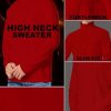 Turtleneck Men Shirt Long Sleeve Ribbed Knitted Casual TShirt Slim Fit Cotton Turtle Neck Pullover Sweater