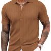 41ZOtMF-EtL.jpg Men's Knit Shirts Short Sleeve Button Down Polo Shirt Crochet Casual Vintage Summer Beach Shirts
