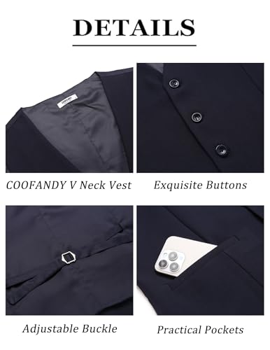 Men's Business Suit Vests Slim Fit Formal Dress Waistcoat Groomsman Vest For Wedding