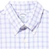Performance Series Stretch Polo Button-Down Collar, Checked Sport Shirt, Pinkwp