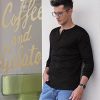 Men's 2Pack Slim Fit Henley Shirts Long Sleeve Lightweight Fashion Casual Cotton Basic T Shirts