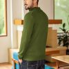 Mens Quarter Zip Sweater Casual Slim Fit Pullovers Sweaters Knit Twill Texture Pullover