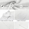 Men's Short Sleeve Casual Button Down Shirts Textured Summer Beach Shirt with Pocket