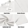 Mens Casual Henley Shirts Band Collar Short Sleeve T-Shirts Summer Stylish Beach Hippie Shirt