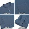 41bcbWyUoSL.jpg Men's Linen Henley Shirts Long Sleeve Collarless T-Shirts Longline Kurta Beach Shirts with Pocket