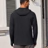 Mens UPF 50+ Hoodie Shirts Long Sleeve Rash Guard Sun Protection Fishing Shirts Lightweight Quick Dry Hoodies
