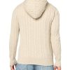 Men's Cotton Cable Knit Full Zip Hoodie Sweater