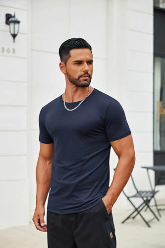 Men's T Shirt Short Sleeve Crew Neck T-Shirts Casual Summer Classic Basic Tees