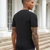Mens Knit T-Shirts Summer Waffle Shirts Vintage Shirts Short Sleeve Crew Neck Tee Shirt Casual Crochet Top