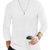 Men's Mock Turtleneck Shirts Long Sleeve Underwear Tops Fleece Ribbed Knit Pullover Sweater Basic Thermal Sweatshirts