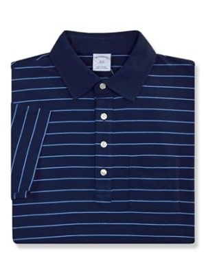 Mens Slim Fit Soft Knit Cotton Pocket Four Button Polo Shirt,