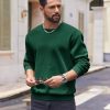 Men's Fleece Crewneck Sweatshirt Cotton Long Sleeve Pullover Casual Thermal Shirts
