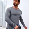 41deqq3Z2eL.jpg Men's 2 Pack Muscle T-Shirt Stretch Long Sleeve Gym Workout Bodybuilding Training Tee Shirts Casual Hipster Tops