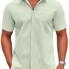 Mens Dress Shirts Short Sleeve Business Casual Shirts Regular Fit Casual Button Down Untucked Shirts