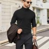 Mens Turtleneck Shirts Slim Fit Shirt Tops Lightweight Pullover Thermal Sweater Casual Long Sleeve Shirt