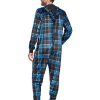 Men's Mink Fleece Hooded One-Piece Union Suit Pajamas