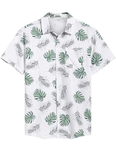 Men's Hawaiian Shirt Short Sleeve Casual Button Down Tropical Summer Beach Aloha Shirts