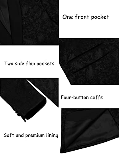 41fJrEa3ooL.jpg Men's Floral Tuxedo Jacket Paisley Shawl Lapel Stylish Suit Blazer Jacket for Wedding, Dinner, Party, Prom