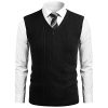 Mens V Neck Sweater Vest Knit Sleeveless Pullover Sweater Casual Slim Fit Twisted Vest