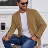 Men's Casual Blazer Lightweight Sport Coat One Button Suit Jacket