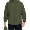 Mens Rain Jacket Lightweight Waterproof Raincoat Packable Rain Shell Jacket With Hood Golf Hiking Windbreaker