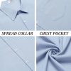 Men's Short Sleeve Button Down Shirt Casual Linen Shirts Summer Beach Vacation Shirt with Pocket