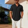 Mens Casual Button Down Shirts Short Sleeve Wrinkle Free Shirt Untucked Summer Stretch Dress Shirt