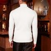 Men's Slim Fit Turtleneck Sweater Casual Twist Patterned Pullover Knitted Sweaters