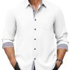 Men's Dress Shirt Wrinkle Free Regular Fit Stretch Long Sleeve Button Down Shirts