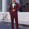 Men's 2 Piece Suit Slim Fit Shawl Lapel One Button Formal Tuxedo Jacket Pants Set for Wedding Prom Business