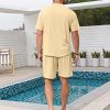 41jIg8Pp0tL.jpg Mens 2 Piece Outfits Casual Tracksuit Shorts Summer Sweatsuit Oversize Short Sleeve Sport Set