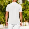 Mens Casual Henley Shirts Band Collar Short Sleeve T-Shirts Summer Stylish Beach Hippie Shirt
