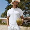 Mens Henley Shirts Short Sleeve Casual Button Down Shirts Lightweight Summer Basic Tee