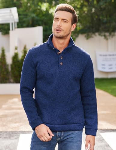 Men Casual Knit Pullover Sweatshirt Slim Fit Thermal Fashion Sweater