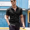 41ljn1KG0jL.jpg Men's Muscle Fit Dress Shirts Wrinkle-Free Short Sleeve Casual Button Down Shirt