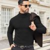 Mens Turtleneck Shirts Slim Fit Shirt Tops Lightweight Pullover Thermal Sweater Casual Long Sleeve Shirt