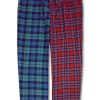 Mens Flannel Cotton Two Piece Pajama Shirt and Elast Pants Lounge Set, (Medium, 201450 Mixed Red Plaids)