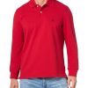 Men's Long Sleeve Cotton Pique Stretch Logo Polo Shirt