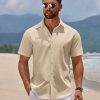 Men's Short Sleeve Button Down Casual Shirts for Men Summer Untucked Shirts