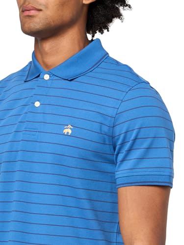 Men's Cotton Pique Stretch Logo Short Sleeve Polo Shirt