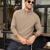 Mens Quarter Zip Sweater Casual Slim Fit Pullovers Sweaters Knit Twill Texture Pullover
