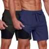 Men's 2 in 1 Running Shorts 2 Pack Athletic Shorts Quick Dry Gym Training Workout Shorts with Pockets