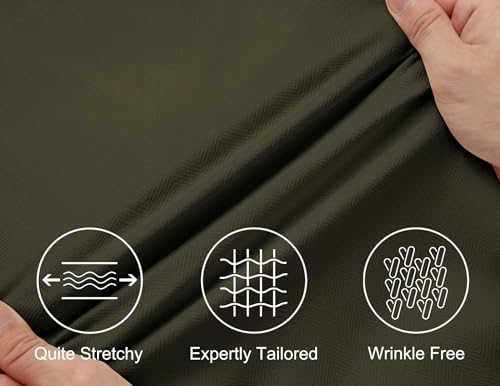 Mens Long Sleeve Button Down Shirts Wrinkle Free Untucked Shirts Casual Dress Shirt for Men
